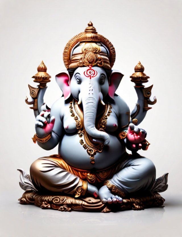 Leonardo Diffusion XL ganeshji pic with white backgorund with 1